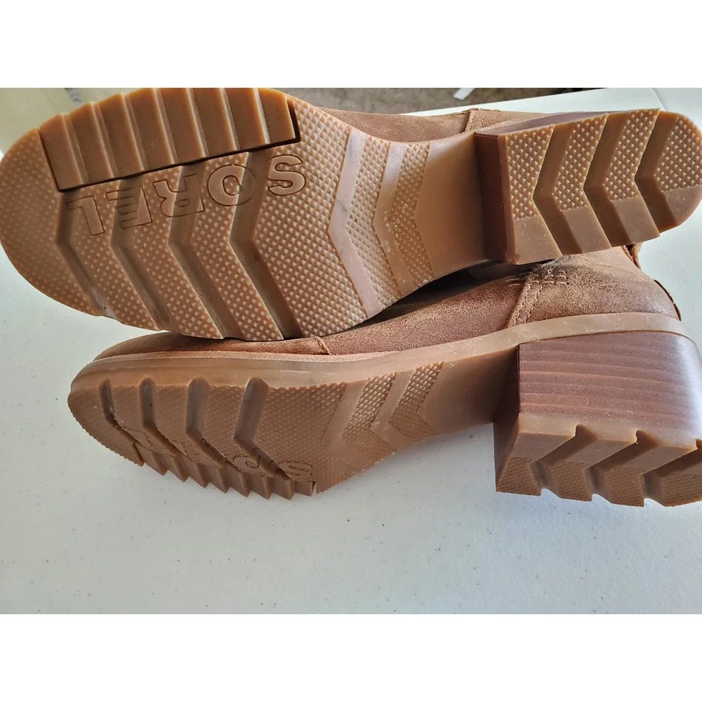 Sorel Cate Chelsea Boots Womens 8 Brown Leather Block Heel NL3712-242 - Picture 8 of 11